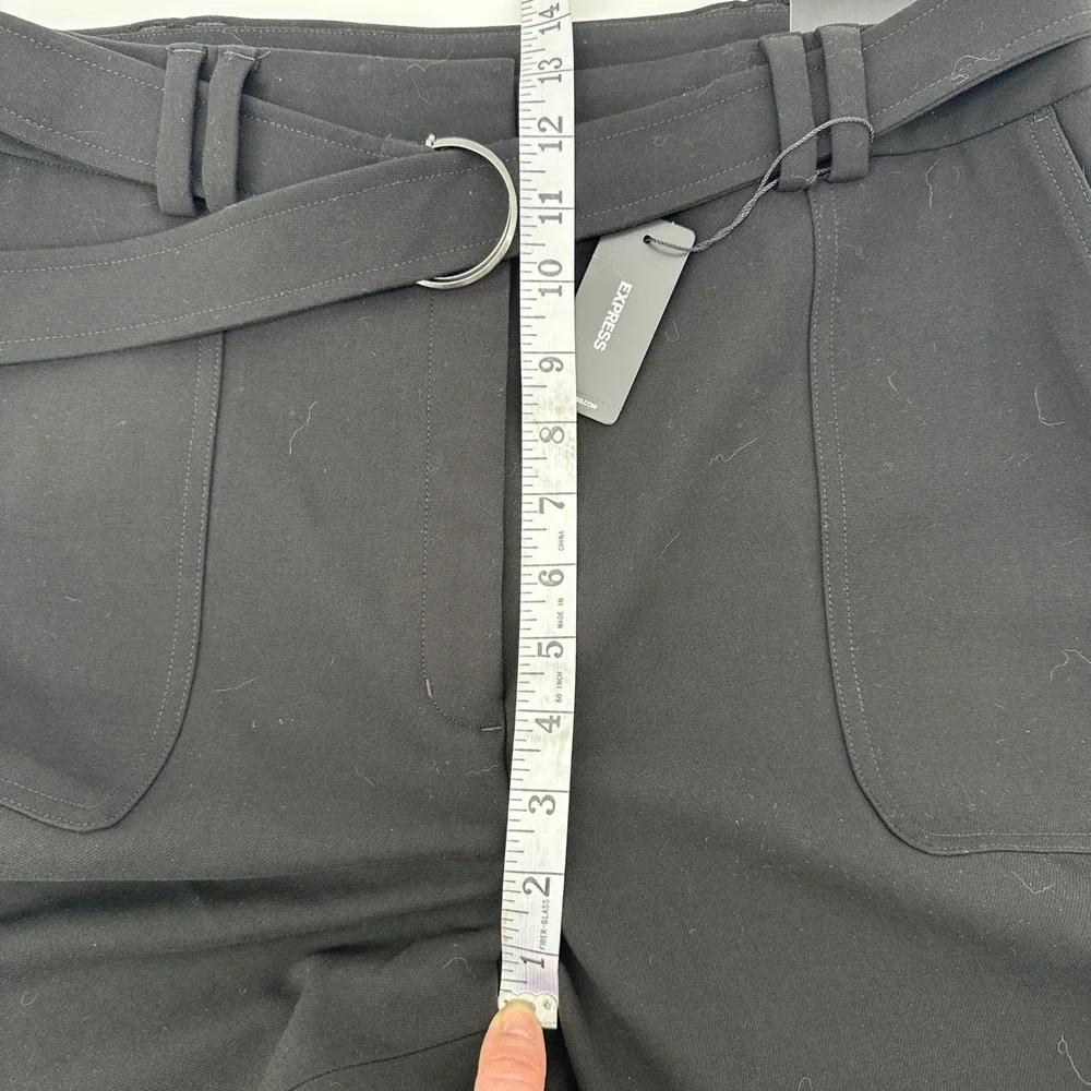 EXPRESS Cargo Pants Super High Waisted Belted Ankle Dark Academia Streetwear 14R